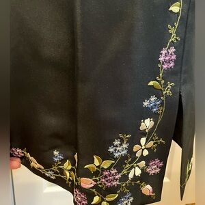 Black embroidered silk Ann Taylor two-piece “dress”